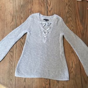 NWOT American Eagle Grey Bell-sleeve sweater